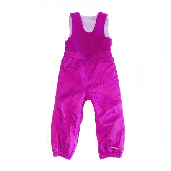 Columbia Other - COLUMBIA toddlers pink purple Velcro strap fleece top ski snow bib